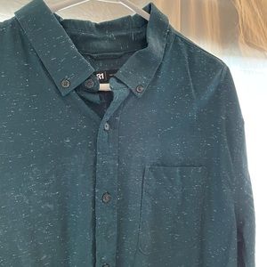 Heather Green Button Down
